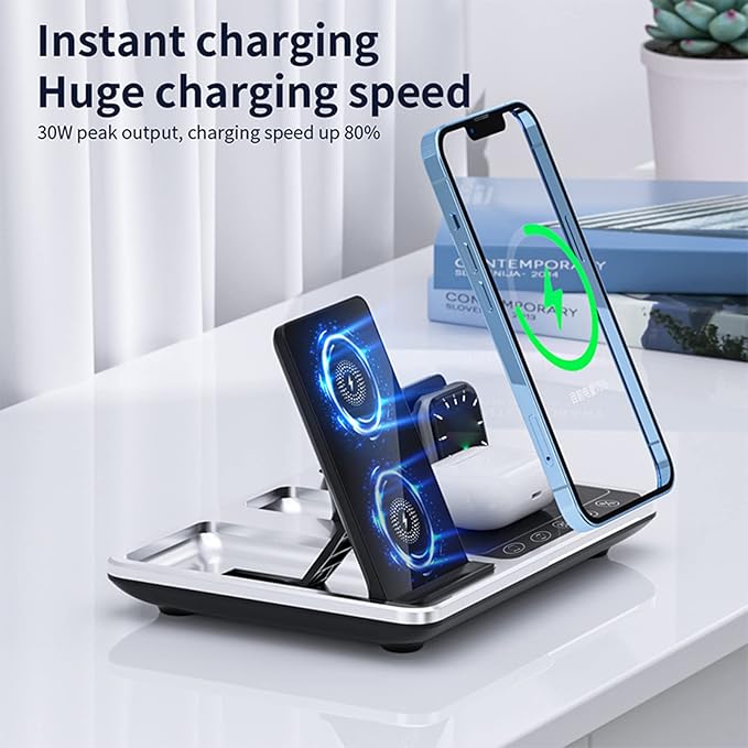 4 in 1 Wireless Smart Charger – Fast Charging Station for iPhone, Apple Watch & AirPods (15W)