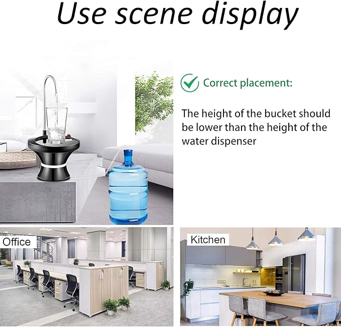 Automatic Electric Water Bottle Pump – USB Rechargeable Drinking Water Dispenser for 5 Gallon Bottles