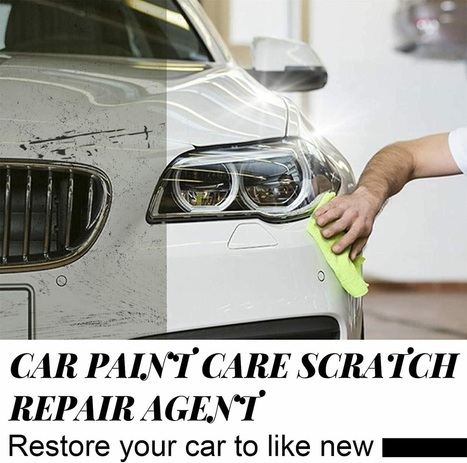 Car Scratch Remover Repair Kit – Auto Paint Scratch Repair Compound with Foam Pad for Light Scratches & Surface Marks