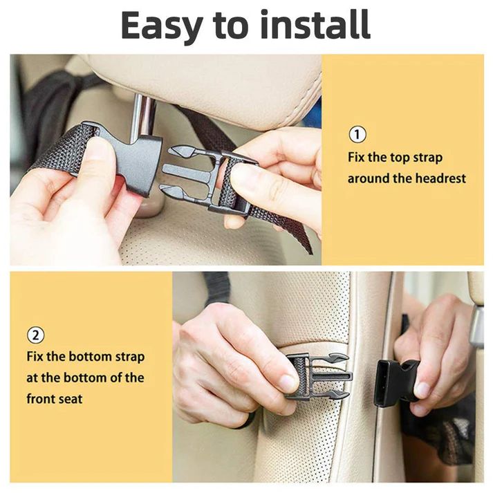 Car Seat Back Storage Organizer - Multi Pocket Car Backseat Organizer Bag with Bottle Holder & Tablet Slot