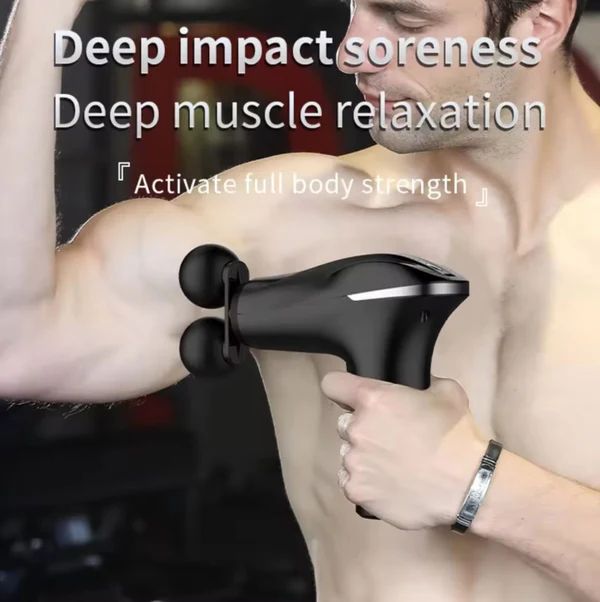 Electric Double Head Muscle Massager – Handheld Deep Tissue Body Massager with USB Rechargeable Battery for Full Body Relaxation