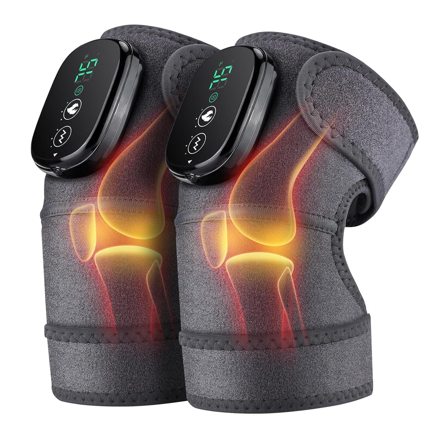 Electric Knee Massager with Heat – Cordless Heating Wrap for Knee, Elbow & Shoulder