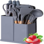 19 Piece Kitchen Utensils Set – Silicone & Nylon Cooking Tools with Holder Heat Resistant Kitchen Accessories Set