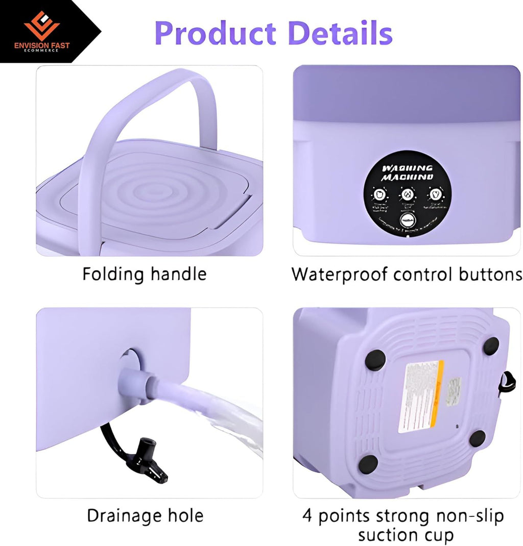 Mini Washing Machine with Spin Dryer – Portable Compact Washer for Small Loads (5.5kg)