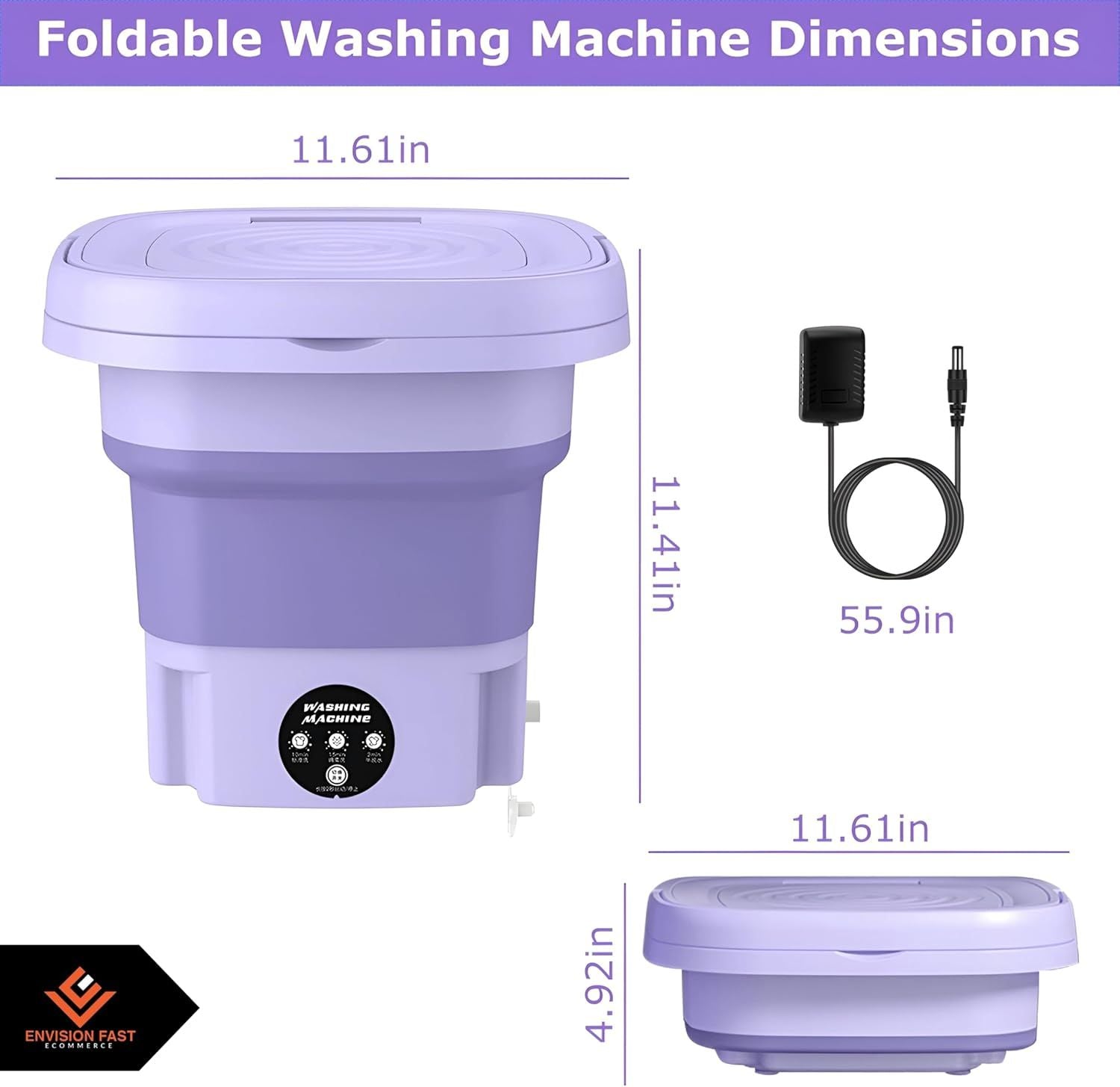 Mini Washing Machine with Spin Dryer – Portable Compact Washer for Small Loads (5.5kg)