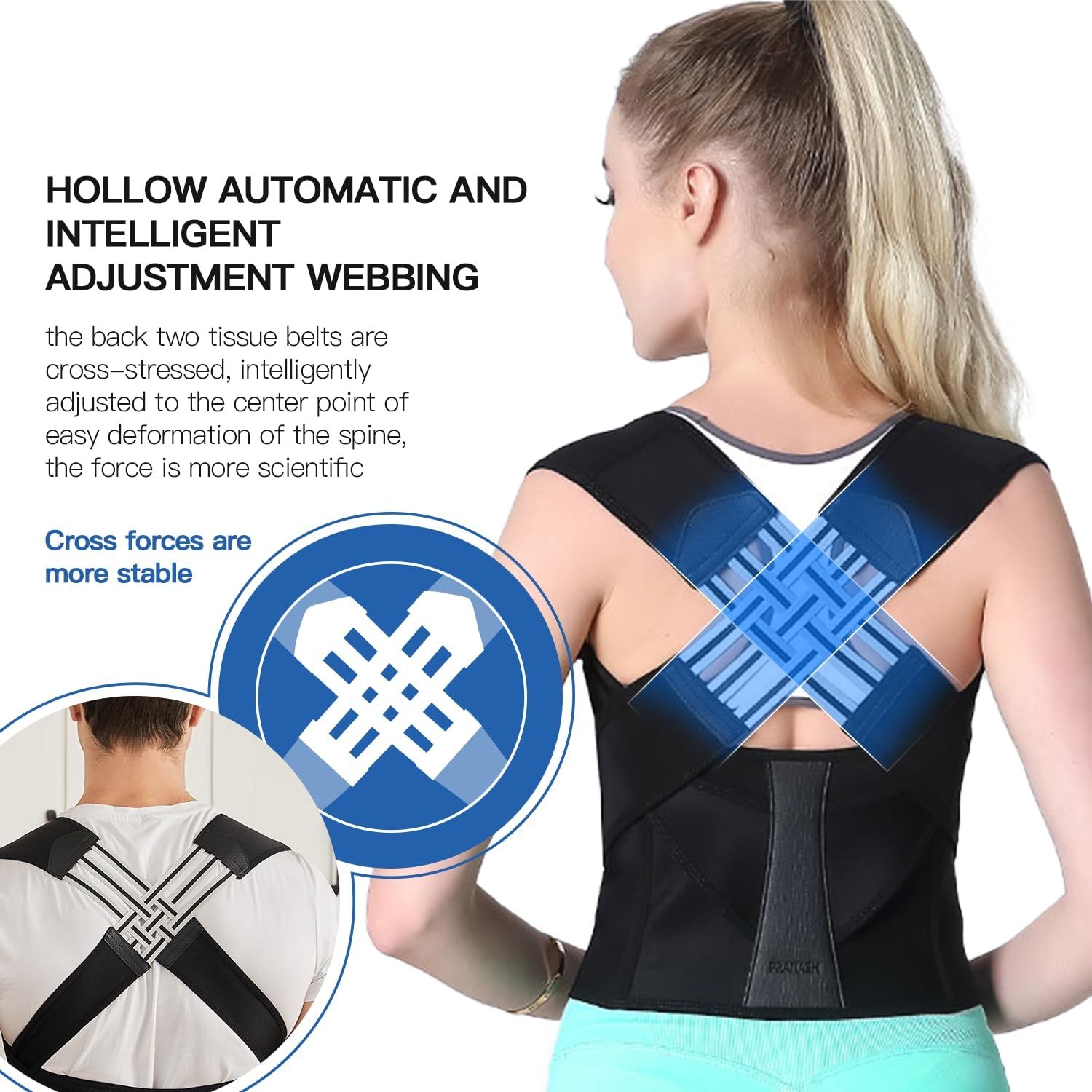 Posture Corrector Belt for Men & Women – Adjustable Back Support Shoulder Brace