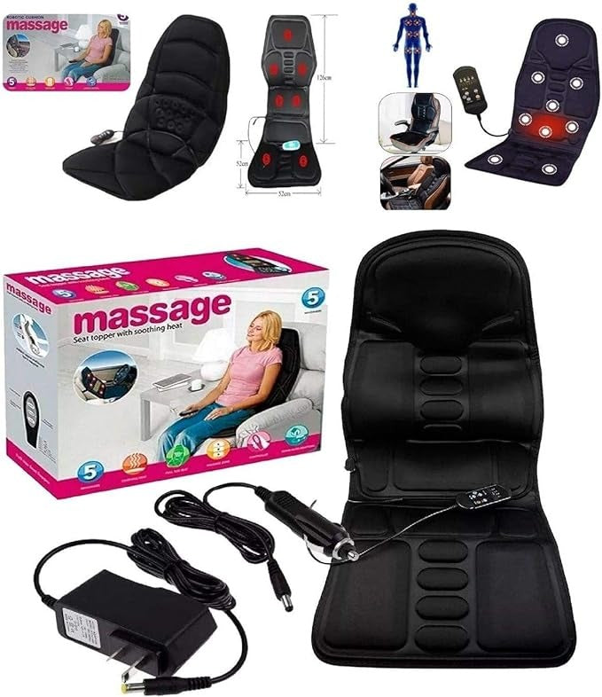 Massage Seat Topper with Heat – Full Body Seat Cushion for Home, Office & Car